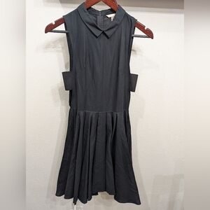 H&M Collared Black Dress with Cutout Elastic Sides, Size 6